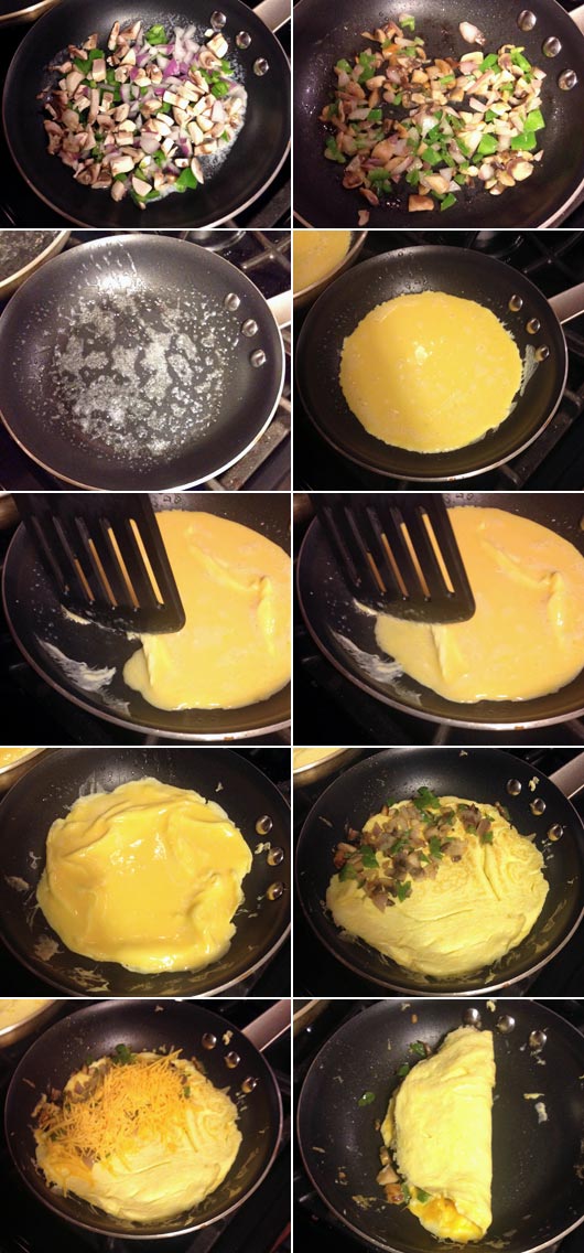 Making A Veggie Egg Omelette
