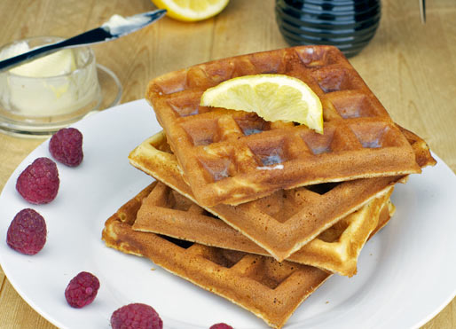 Homemade Lemon Waffles