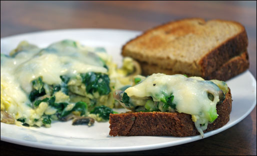 Spinach Mushroom Scramble