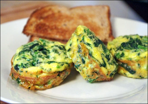Spinach And Cheddar Mini Frittatas