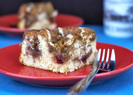 Piece of Strawberry Jam Coffee Cake