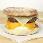 Sausage, Egg And Double Cheese Breakfast Sandwich