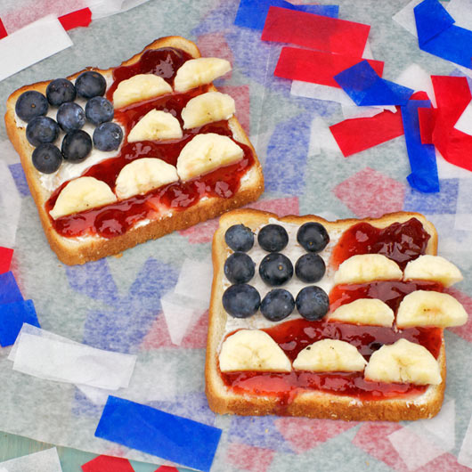 American Flag Fruit Toast