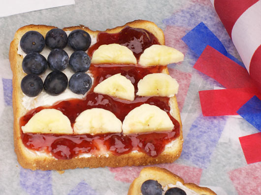 Red, White And Blue Toast