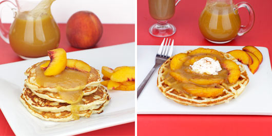 Peach Pancake On Pancakes And Waffles