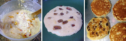 Making Peach, Banana & Pecan Pancakes