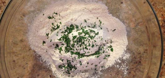 Mix Flour And Herbs