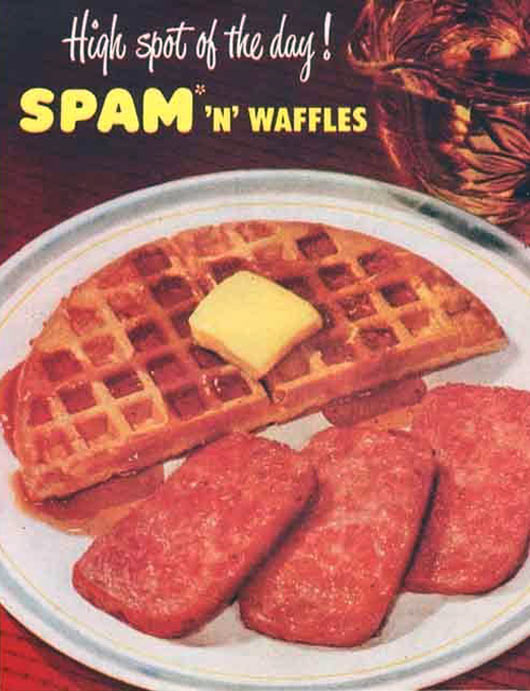 Spam N Waffles (1947 Vintage Recipe)