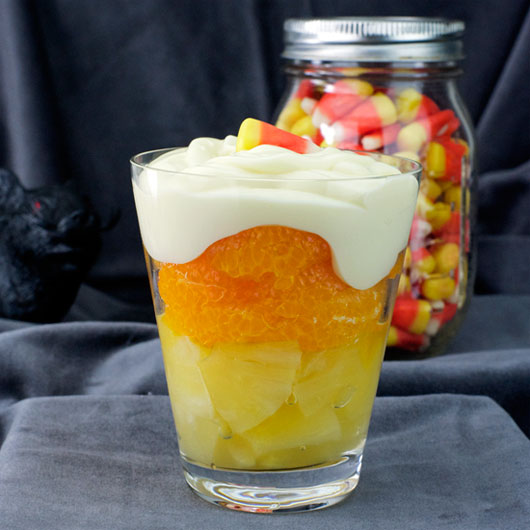 Candy Corn Fruit Parfait