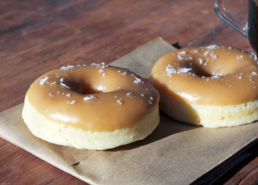 Salted Caramel Baked Donuts