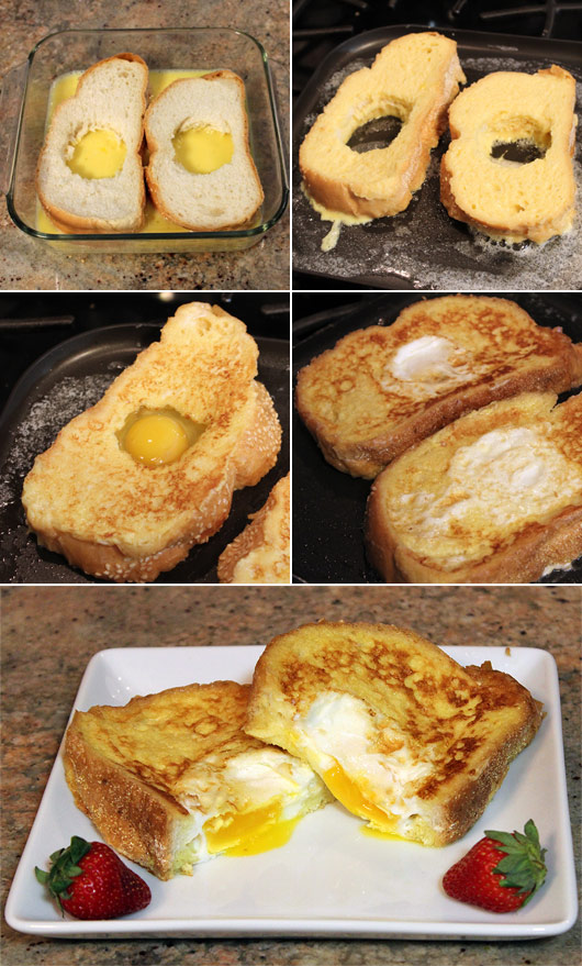 Making French Toast Bird Nests