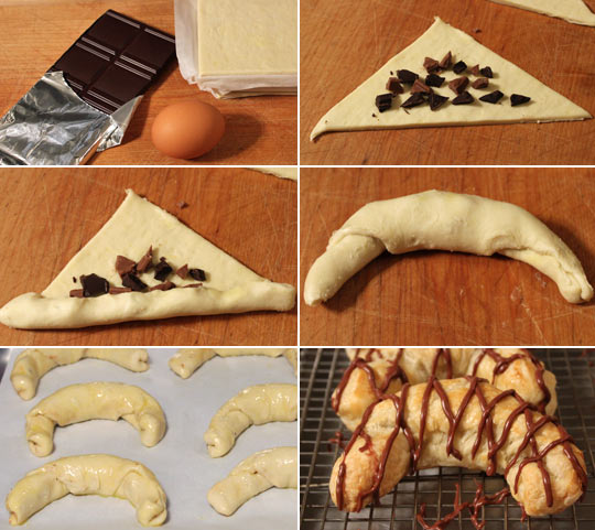 Making Chocolate Croissants Using Puff Pastry