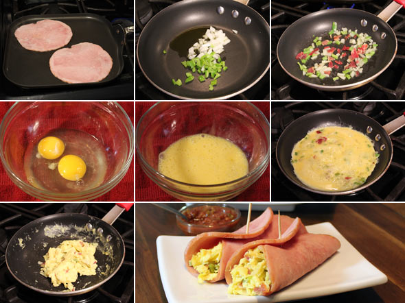 Making Ham-Wrapped Paleo Breakfast Burritos