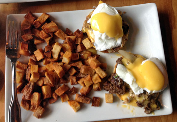 Cheesesteak Benedict