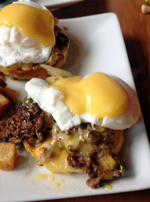 Cheesesteak Benedict