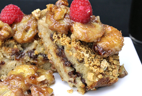 Extreme Banana Nut Crunch Stuffed French Toast