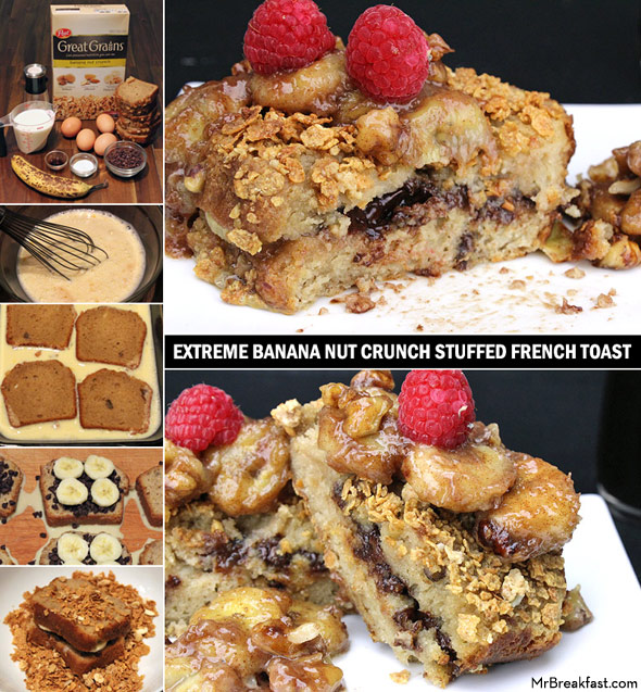 Extreme Banana Nut Crunch Stuffed French Toast