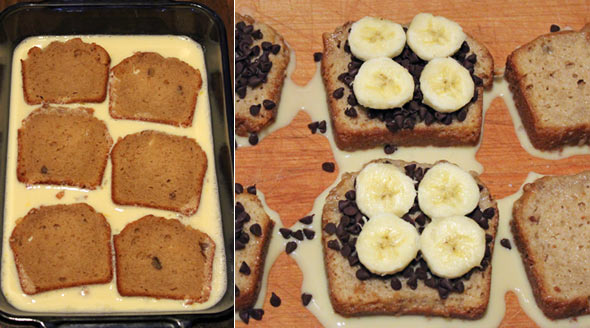 Making Extreme Banana Nut Crunch Stuffed French Toast