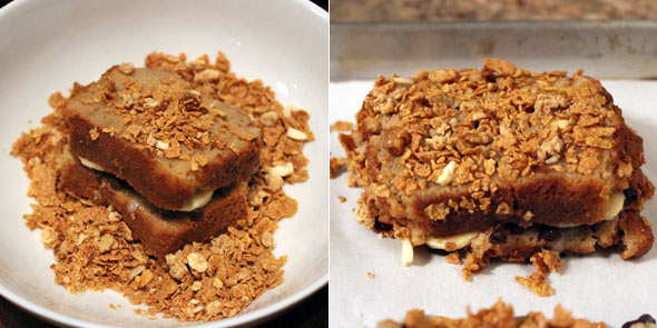 Making Extreme Banana Nut Crunch Stuffed French Toast