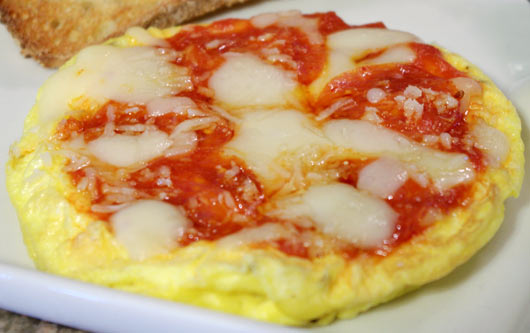 Open-Face Pizza Omelette Close-Up