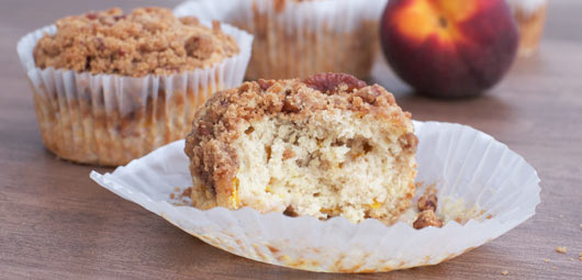 Pecan Peach Muffin Ripped In Half