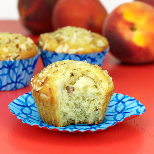 Take a Bite of an Almond Peach Muffins
