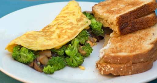 Deluxe Broccoli Mushroom Omelette