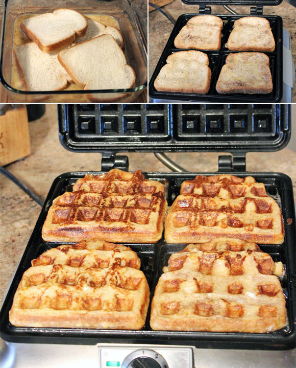 Making Cinnamon French Toast Waffles