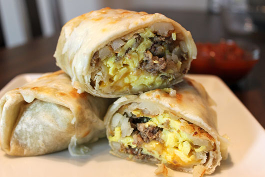 Basic Sausage Breakfast Burritos