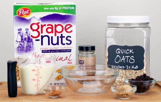 Cinnamon Raisin Grape-Nuts Oatmeal Ingredients