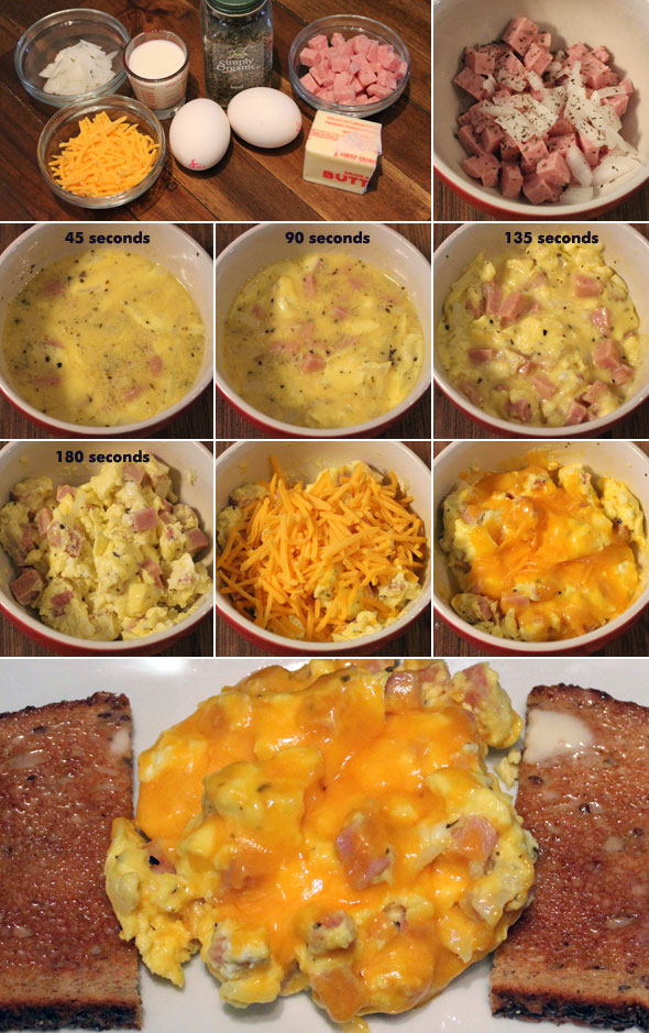 Scrambled Eggs and Ham (Microwave) Recipe