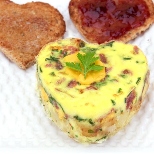 Heart-Shaped Ranch Style Brunch Eggs