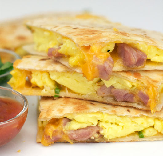 Ham & Cheese Breakfast Quesadillas