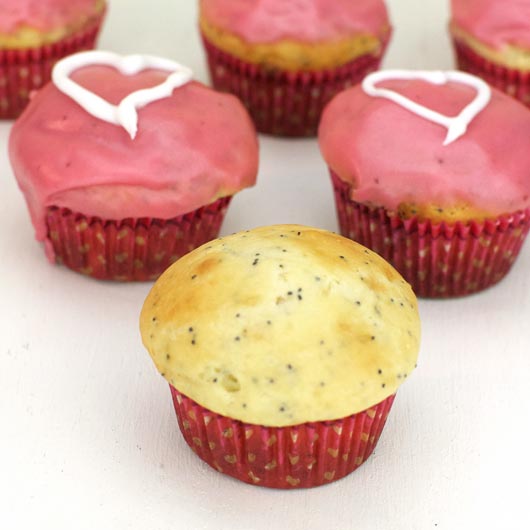 Strawberry and Cream Cheese Filled Muffins Before Icing