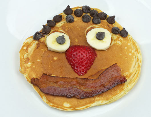 Smile-Face Chocolate Chip Pancakes