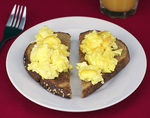 Cheesy Eggs On Toast Recipe Mrbreakfast Com