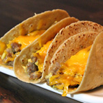 Sausage Stuffed Soft Breakfast Tacos