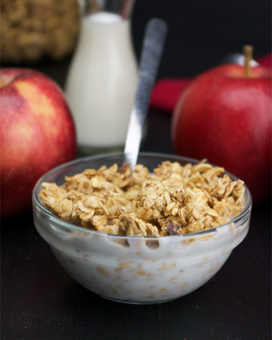 Apple Granola With Milk