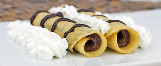 Gluten-Free Crepes With Nutella And Whipped Cream