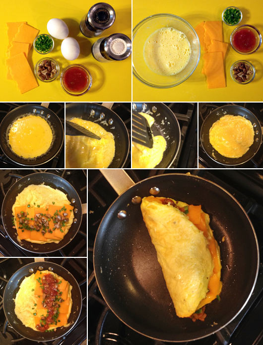 Making a Mexican American Omelet