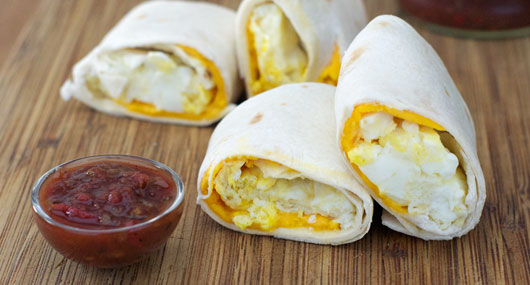 Egg And Cheese Tortillas (aka Two-Minute Breakfast Burritos)