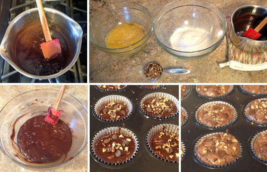 Making Brownie Muffins