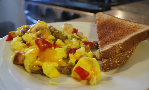 Sausage & Veggies Egg Scrambles