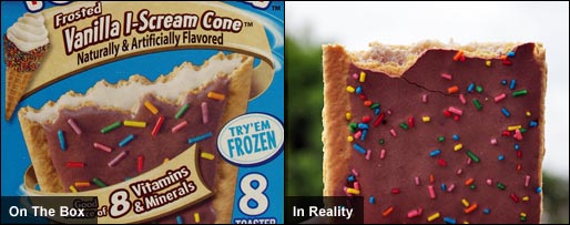 Vanilla I-Scream Cone Pop-Tarts: Box vs Real