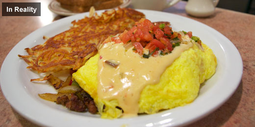 Denny's Chorizo Tortilla Omelette In Reality