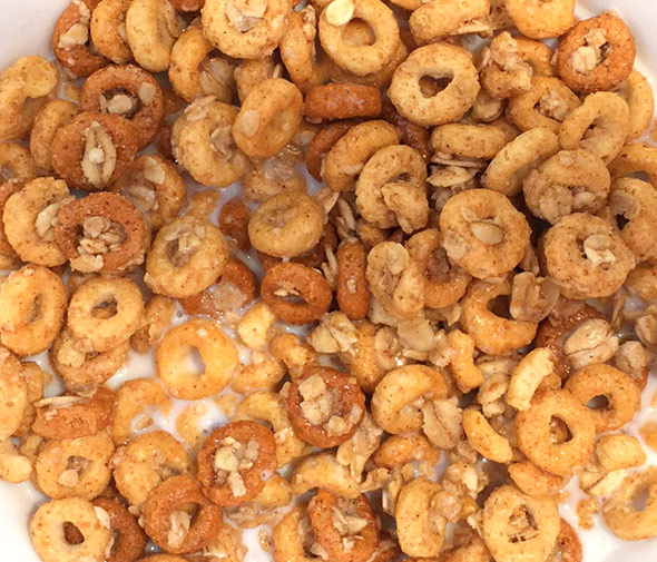 Bowl of Cinnamon Cheerios Oat Crunch Cereal