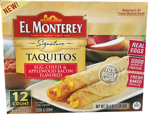 El Monterey Signature Egg, Cheese & Applewood Bacon Taquitos Product Review