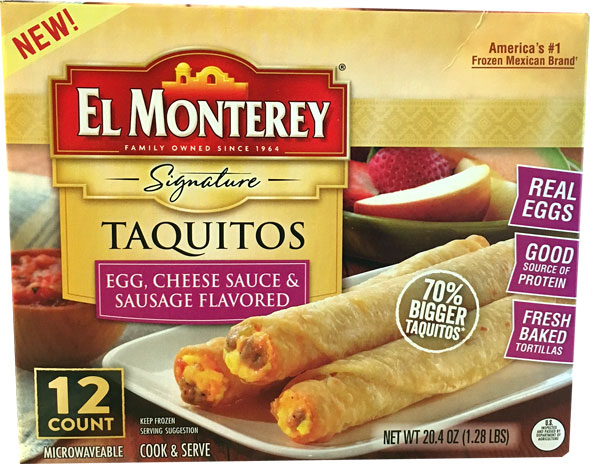 El Monterey Signature Egg, Cheese Sauce & Sausage Taquitos Product Review
