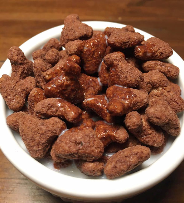 Bowl of ershey's Kisses Cereal