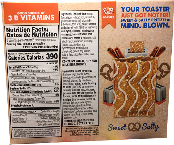Cinnamon Sugar Pretzel Pop-Tarts Box - Back